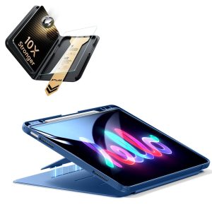 iPad Air 13 (M4) 2026 Bundle Flip Magnetic Case (Pencil Holder) & Armorite  Pro Screen Protector With UltraFit Tray - Navy Blue