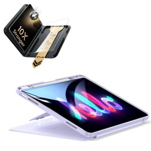 iPad Air 13 (M4) 2026 Bundle Flip Magnetic Case (Pencil Holder) & Armorite Pro Screen Protector With UltraFit Tray - Purple