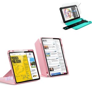 iPad Air 13 (M4) 2026 Bundle Flip Magnetic Case with Pencil Holder & Armorite® Paper-Feel Protection - Pink