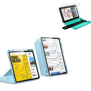 iPad Air 13 (M4) 2026 Bundle Flip Magnetic Case with Pencil Holder & Armorite  Paper-Feel Protection - Sky Blue
