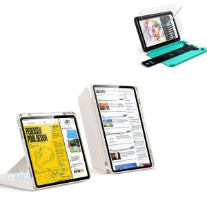 iPad Air 13 (M4) 2026 Bundle Flip Magnetic Case with Pencil Holder & Armorite  Paper-Feel Protection - Starlight