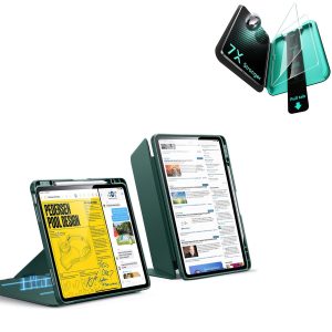iPad Air 13 (M4) 2026 Bundle Flip Magnetic Case with Pencil Holder & Armorite® Protection - Green