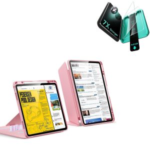 iPad Air 13 (M4) 2026 Bundle Flip Magnetic Case with Pencil Holder & Armorite® Protection - Pink