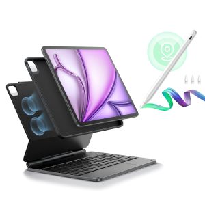 iPad Air 13 (M4) 2026 Bundle Rebound Magnetic Keyboard Case 360 & Digital Pencil-US Layout-Black