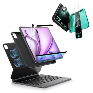 iPad Air 13 (M4) 2026 Bundle Rebound Magnetic Keyboard Case 360. Armorite & Paper-Feel Screen Protectors - US Layout-Black