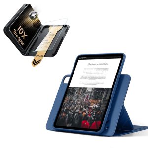 iPad Air 13 (M4) 2026 Bundle Shift Magnetic Case & Armorite Pro Screen Protector With UltraFit Tray - Navy Blue