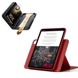 iPad Air 13 (M4) 2026 Bundle Shift Magnetic Case & Armorite Pro Screen Protector With UltraFit Tray - Red
