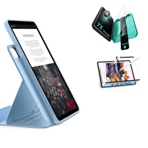 iPad Air 13 (M4) 2026 Bundle Shift Magnetic Case. Papel-Feel Magnetic & Armorite® Protection - Blue