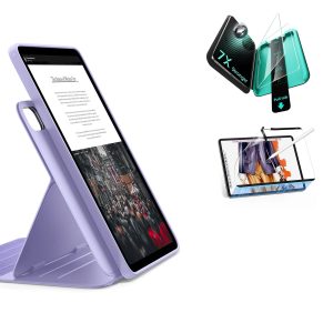 iPad Air 13 (M4) 2026 Bundle Shift Magnetic Case. Papel-Feel Magnetic & Armorite® Protection - Light Purple