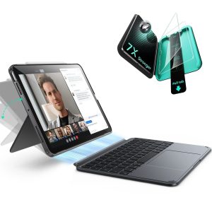 iPad Air 13 (M4) 2026 Shift Keyboard Case (Detachable) Protection Bundle -US Layout-Dark Gray