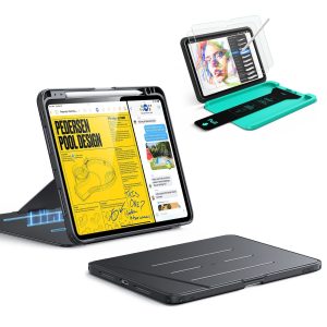 iPad Pro 11 (2025) Bundle Flip Magnetic Case with Pencil Holder & Armorite  Paper-Feel Protection - Black