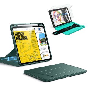 iPad Pro 11 (2025) Bundle Flip Magnetic Case with Pencil Holder & Armorite  Paper-Feel Protection - Green