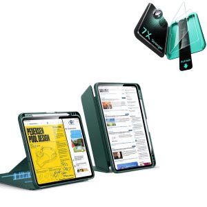 iPad Pro 11 (2025) Bundle Flip Magnetic Case with Pencil Holder & Armorite  Protection - Green