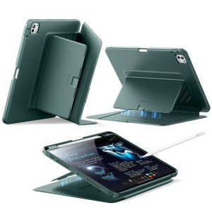 iPad Pro 11 (2024) Flip Magnetic Case with Pencil Holder - Green