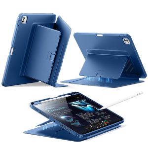 iPad Pro 11 (2024) Flip Magnetic Case with Pencil Holder - Navy Blue