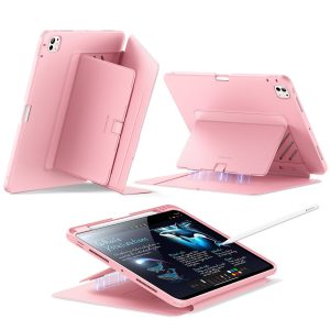 iPad Pro 11 (2024) Flip Magnetic Case with Pencil Holder - Pink