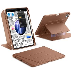 iPad Pro 13 (2024) Flip Magnetic Case with Pencil Holder - Brown