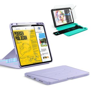 iPad Pro 13 (2025) Bundle Flip Magnetic Case with Pencil Holder & Armorite  Paper-Feel Protection - Light Purple