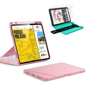 iPad Pro 13 (2025) Bundle Flip Magnetic Case with Pencil Holder & Armorite  Paper-Feel Protection - Pink