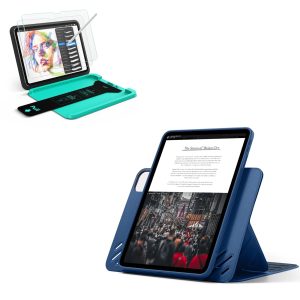 iPad Pro 13 (2025) Bundle Shift Magnetic Case & Armorite  Paper-Feel Protection - Navy Blue