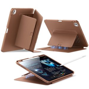 iPad Pro 13 (2025) Flip Magnetic Case with Pencil Holder - Brown