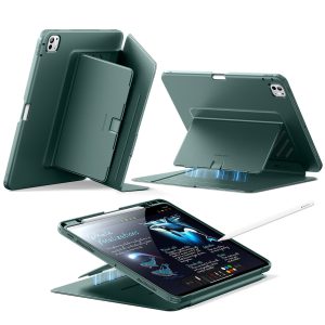 iPad Pro 13 (2025) Flip Magnetic Case with Pencil Holder - Green