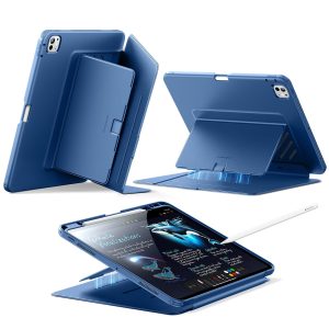iPad Pro 13 (2024) Flip Magnetic Case with Pencil Holder - Navy Blue