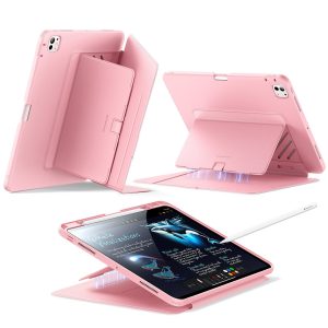 iPad Pro 13 (2024) Flip Magnetic Case with Pencil Holder - Pink