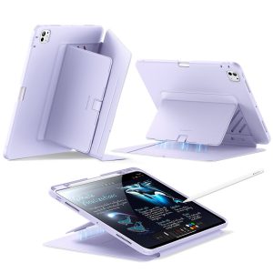 iPad Pro 13 (2024) Flip Magnetic Case with Pencil Holder - Purple