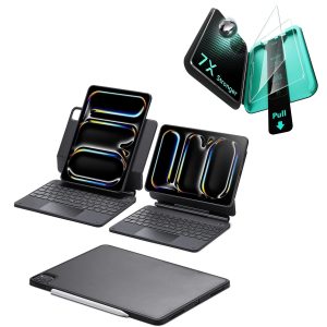 iPad Pro 13  (2025) Bundle Rebound Magnetic Keyboard Case 360 & Armorite Screen Protectors  - US Layout-Black