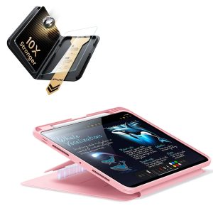 iPad Pro 13 (M5) 2025 Bundle Flip Magnetic Case (Pencil Holder) & Armorite Pro Screen Protector With UltraFit Tray - Pink