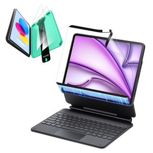 iPad Air 13 (2025) Rebound Magnetic Keyboard Case 360 Protection Paper-Feel Bundle - US Layout-Black