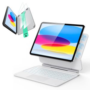 iPad 11 (A16. 2025) Rebound Magnetic Keyboard Case Protection Bundle-US Layout-White