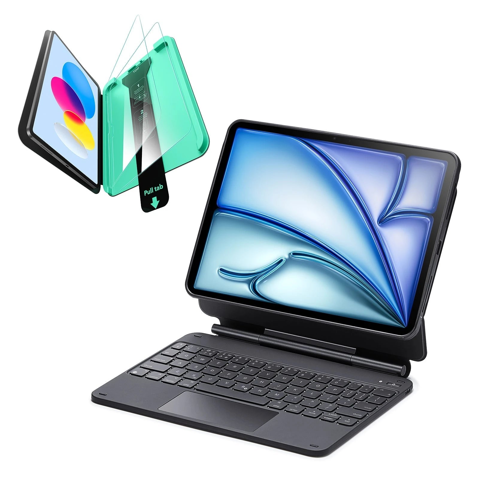 iPad Air 11 (2025) Rebound Magnetic Keyboard Case 360 Protection Bundle-US-Layout-Black