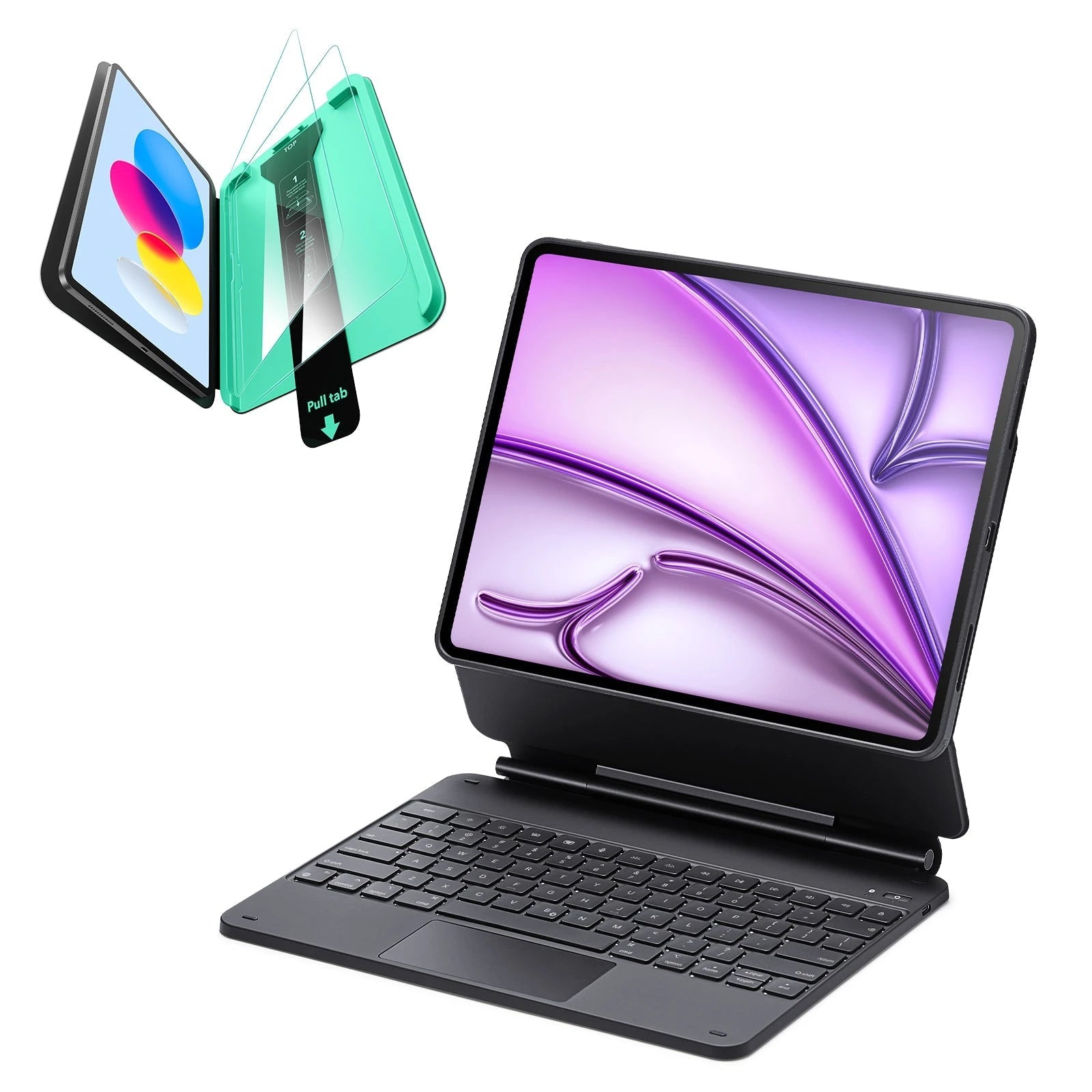 iPad Air 13 (2025) Rebound Magnetic Keyboard Case 360 Protection Bundle - US Layout-Black