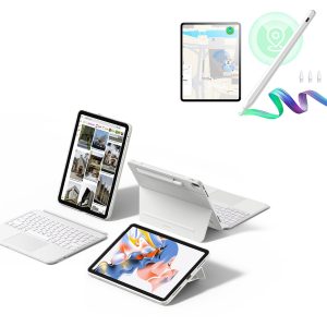 iPad Air 13 (M2) 2024 Shift Keyboard Case (Detachable) With Geo Pencil Bundle-US Layout - White