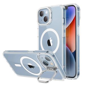 iPhone 14/13 Classic Hybrid Case with Stash Stand (HaloLock) - Clear