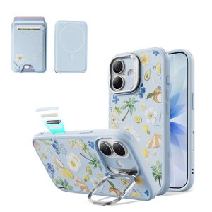 iPhone 17 Bundle Classic Hybrid Magnetic Case (Camera Control. Stash Stand) & Classic Magnetic Wallet - Tropical Paradise