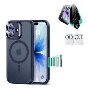 iPhone 17 Bundle Classic Hybrid Magnetic Case (Camera Control) and Armorite Privacy Screen Protector - Frosted Blue