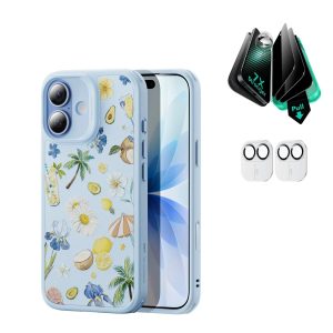 iPhone 17 Bundle Classic Hybrid Magnetic Case (Camera Control) and Armorite Privacy Screen Protector - Tropical Paradise