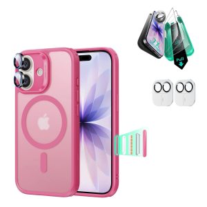 iPhone 17 Bundle Classic Hybrid Magnetic Case (Camera Control) and Armorite Screen Protector - Frosted Pink