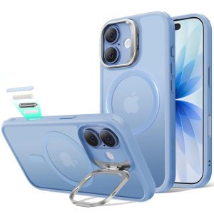 iPhone 17 Classic Hybrid Magnetic Case (Camera Control. Stash Stand) - Frosted Light Blue