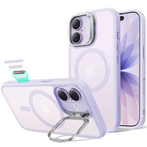 iPhone 17 Classic Hybrid Magnetic Case (Camera Control. Stash Stand) - Frosted Light Purple