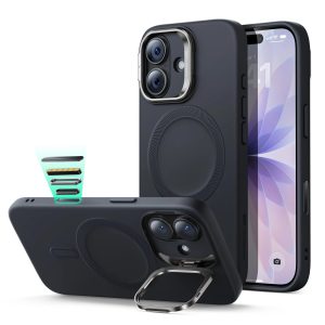 iPhone 17 Cloud Soft Magnetic Case (Camera Control. Stash Stand) - Black