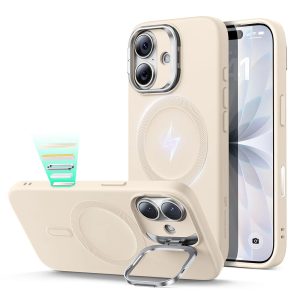 iPhone 17 Cloud Soft Magnetic Case (Camera Control. Stash Stand) - Light Tan
