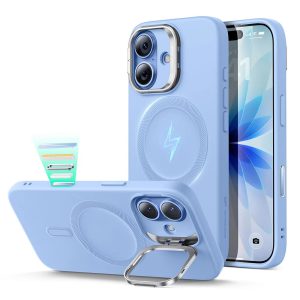 iPhone 17 Cloud Soft Magnetic Case (Camera Control. Stash Stand) - Mist Blue