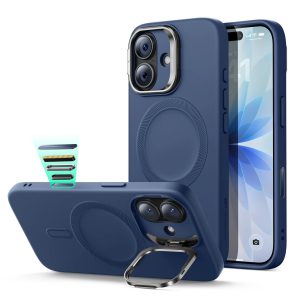 iPhone 17 Cloud Soft Magnetic Case (Camera Control. Stash Stand) - Navy Blue