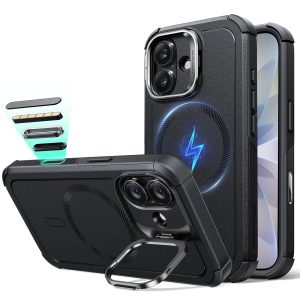 iPhone 17 Cyber Tough Magnetic Case (Camera Control. Stash Stand) - Black