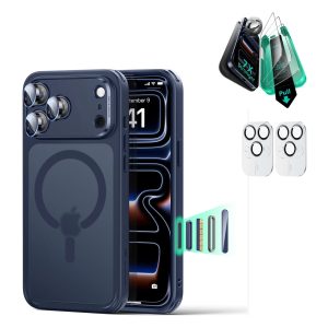 iPhone 17 Pro Bundle Classic Hybrid Magnetic Case (Camera Control) and Armorite Screen Protector - Frosted Blue