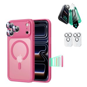 iPhone 17 Pro Bundle Classic Hybrid Magnetic Case (Camera Control) and Armorite Screen Protector - Frosted Pink